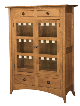 Shaker Hill-2 with Glass Panels Storage Cabinet