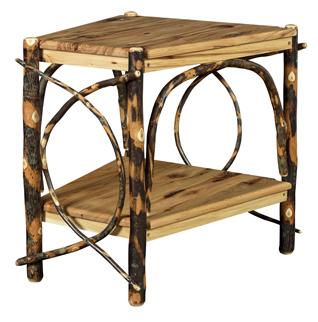 Hickory Wedge Shaped End Table