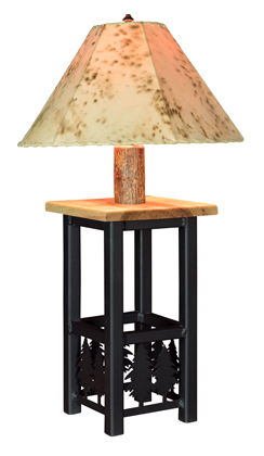 Ironwood Lamp with Lambskin Shade