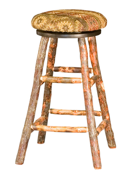 Hickory Bar Stool with Swivel Seat