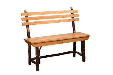 Hickory Bench with Back