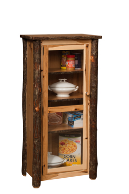 Hickory Jelly Cupboard with Glass Door