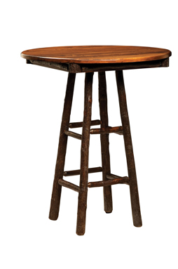 Hickory Round Pub Table with Windmill Base