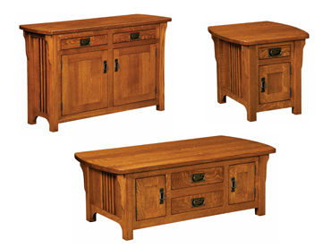 Craftsman Mission Cabinet Occasional Table Set