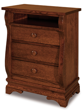 Chippewa Sleigh 3 Drawer Night Stand with Opening