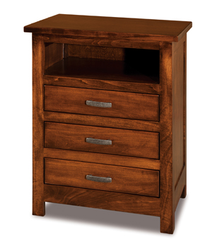 Flush Mission 3 Drawer Night Stand with Opening