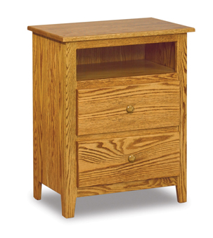 Shaker 2 Drawer Night Stand with Opening
