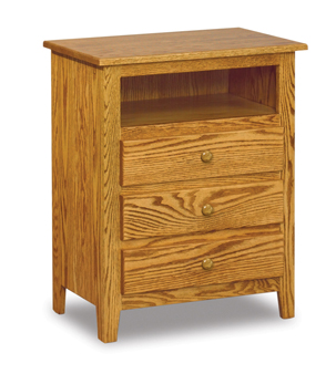 Shaker 3 Drawer Night Stand with Opening