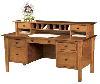 Centennial Flat Top Desk with Hutch