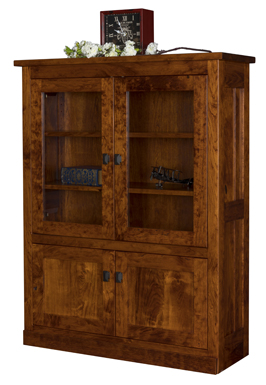 Freemont Mission Bookcase with Top & Bottom Doors
