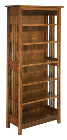 Mission Bookcase with 5 Adjustable Shelves