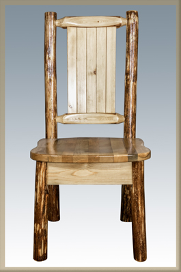 Glacier Country Collection Side Chair with Laser Engraved Design