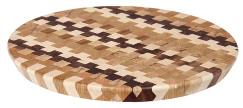 Large End Grain Checkered Lazy Susan