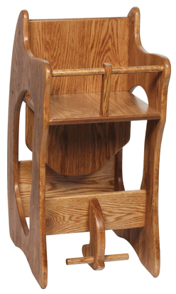 Three-in-One Oak High Chair, Desk & Rocker