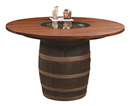 RB Plain Barrel Table  with Glass Top