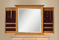 Dresser Mirror with Sliding Jewelry Wings