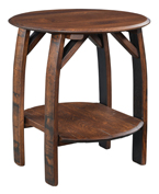 Deluxe Whiskey Barrel Round End table