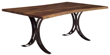 Live Edge Dining Table with Double Curved Base