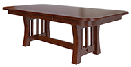 Curved Mission Double Pedestal Dining Table