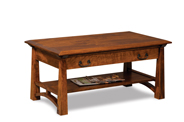 Artesa Open Coffee Table with Drawer and Shelf