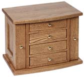 4 Drawer Jewlery Chest with Round Front Lid & Base