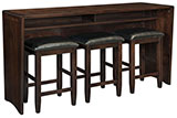Nova Counter Height Sofa Table with Bar Stools
