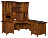 Arts & Crafts L Shaped Desk with Hutch