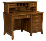 Berkley Single Pedestal Office Desk with Hutch
