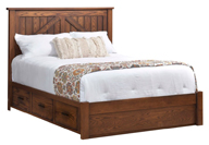 Mountain Lodge Panel Bed with Underbed Storage Raised 2"