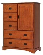 Old English Mission Chest of Drawers with Door