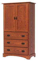 Old English Mission 2 Door 3 Drawer Armoire
