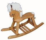 Small Oak Regular Rocking Horse with Straight Legs