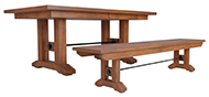Taylor Double Pedestal Dining Table with Bench