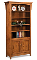 Bridger Mission 4 Shelf 2 Door Bookcase