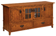 Deluxe Mission Tenon 60" TV Cabinet with Drawer