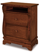 Chippewa Sleigh 2 Drawer Night Stand with Opening