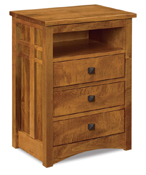 Kascade 3 Drawer Night Stand with Opening