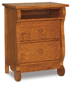Old Classic Sleigh 2 Drawer Night Stand with Opening