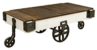 Mill Cart Coffee Table with Wheels